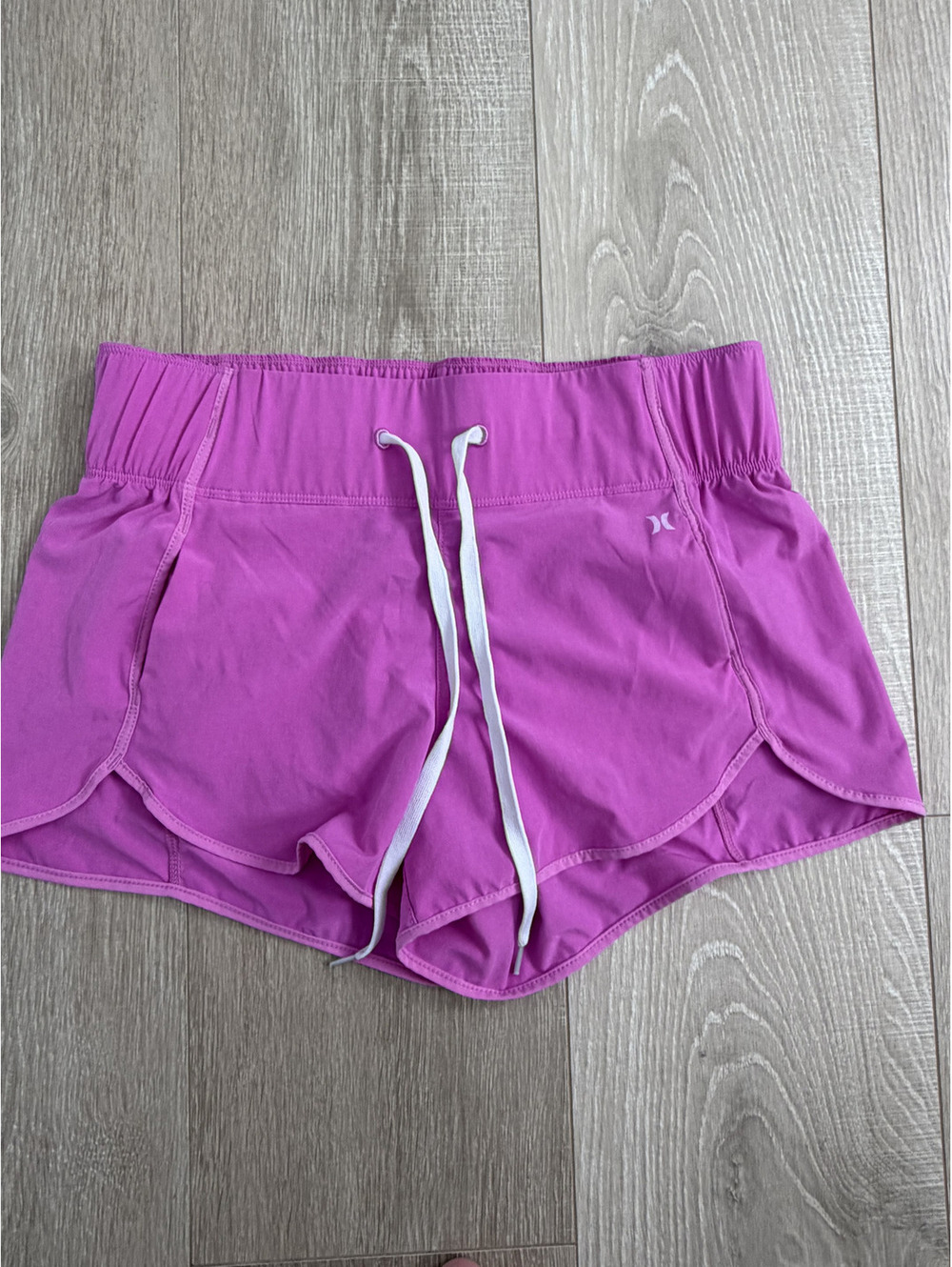 Hurley Pink Athletic Running Shorts with Drawstring Waist